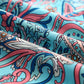 Sky Blue Paisley Print Boho Holiday Ruffle Tiered Maxi Dress