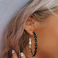 Sky Blue Gem Inlay Retro C-shape Earrings
