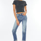 High Rise Cuffed Slim Straight Jeans