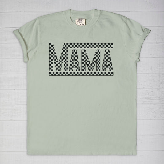 Black Checkered Mama •PLUS SIZE• Comfort Color Tee