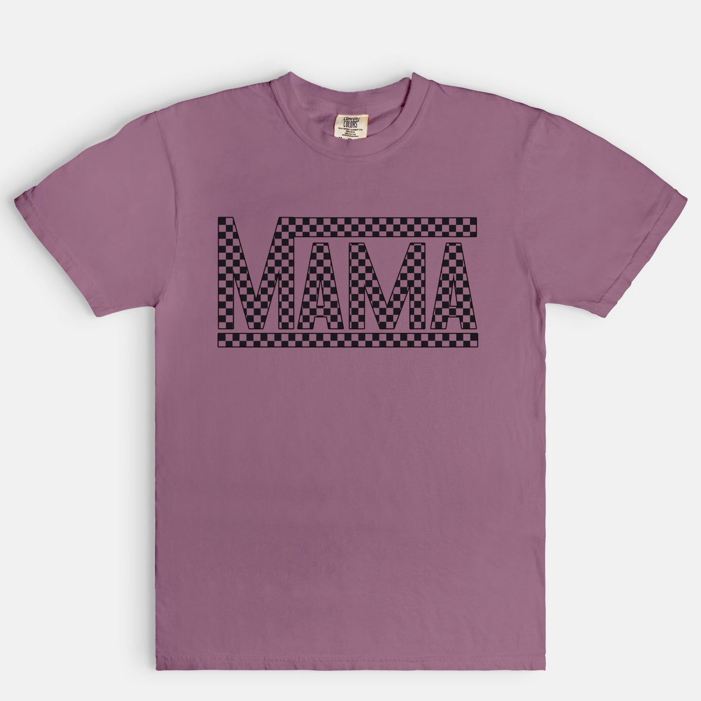 Black Checkered Mama Comfort Color Tee