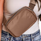 Brown Waterproof Zipped Crossbody Bag 20*5*14cm