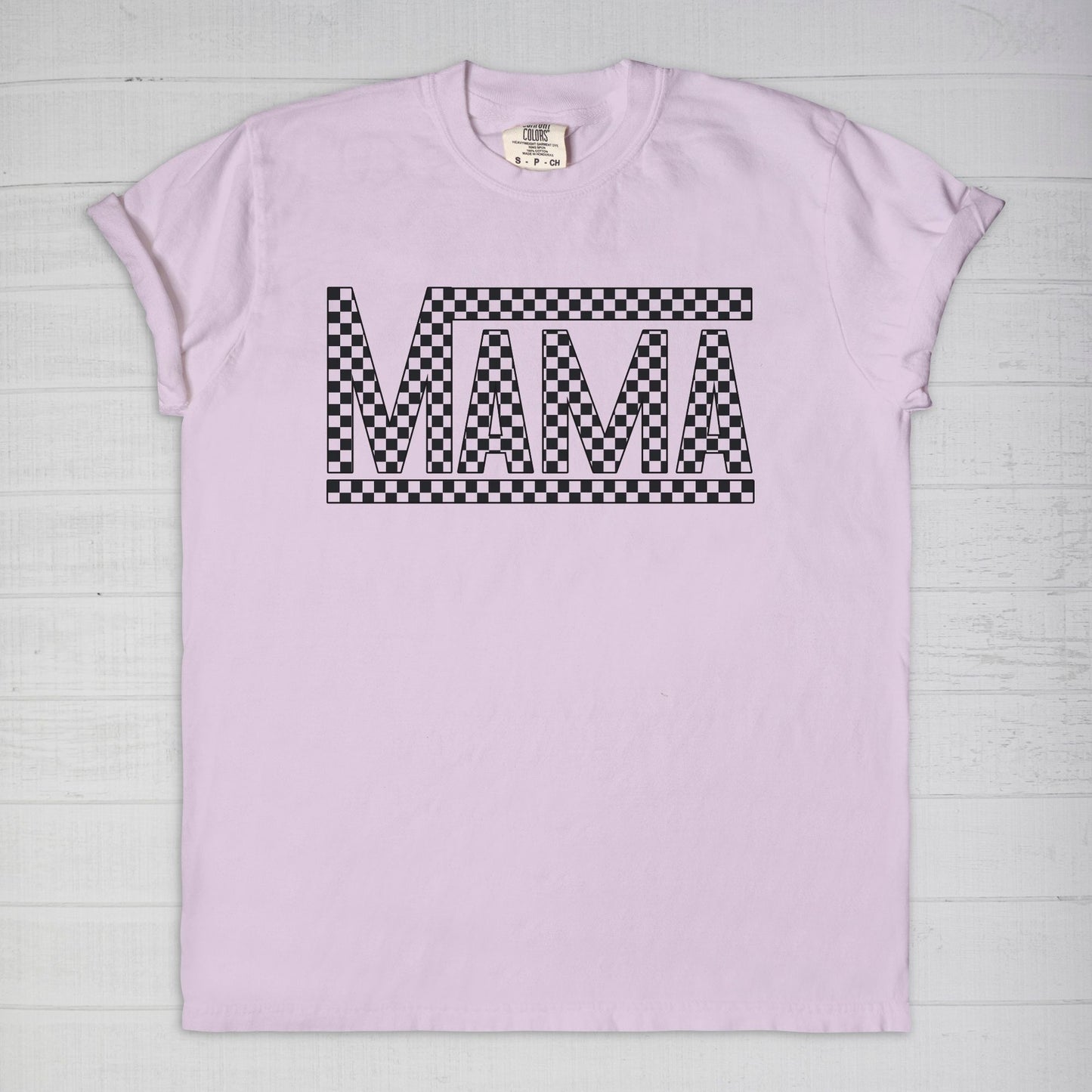 Black Checkered Mama •PLUS SIZE• Comfort Color Tee