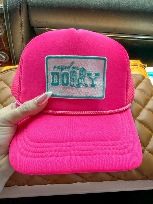 Raised on Dolly trucker hat