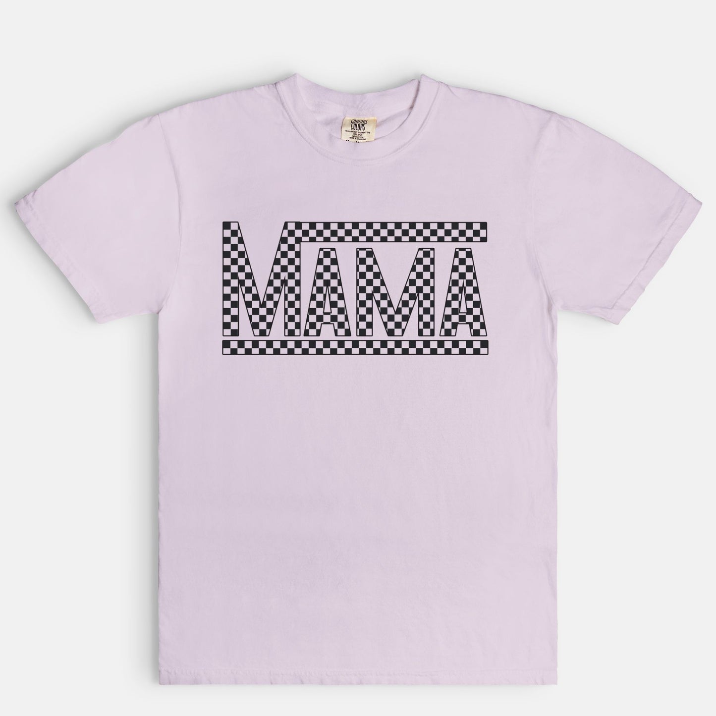 Black Checkered Mama Comfort Color Tee