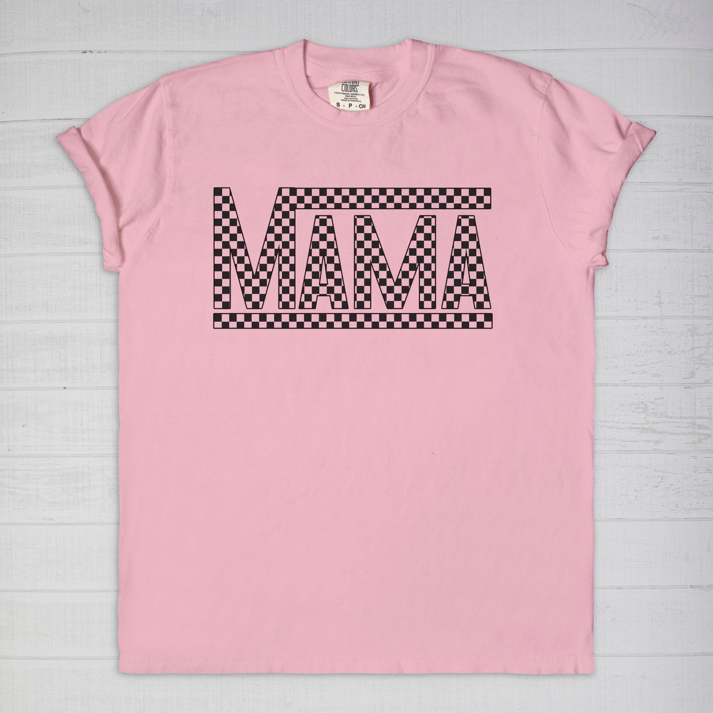 Black Checkered Mama •PLUS SIZE• Comfort Color Tee