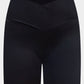 Black Solid Color V-Waistband Yoga Shorts