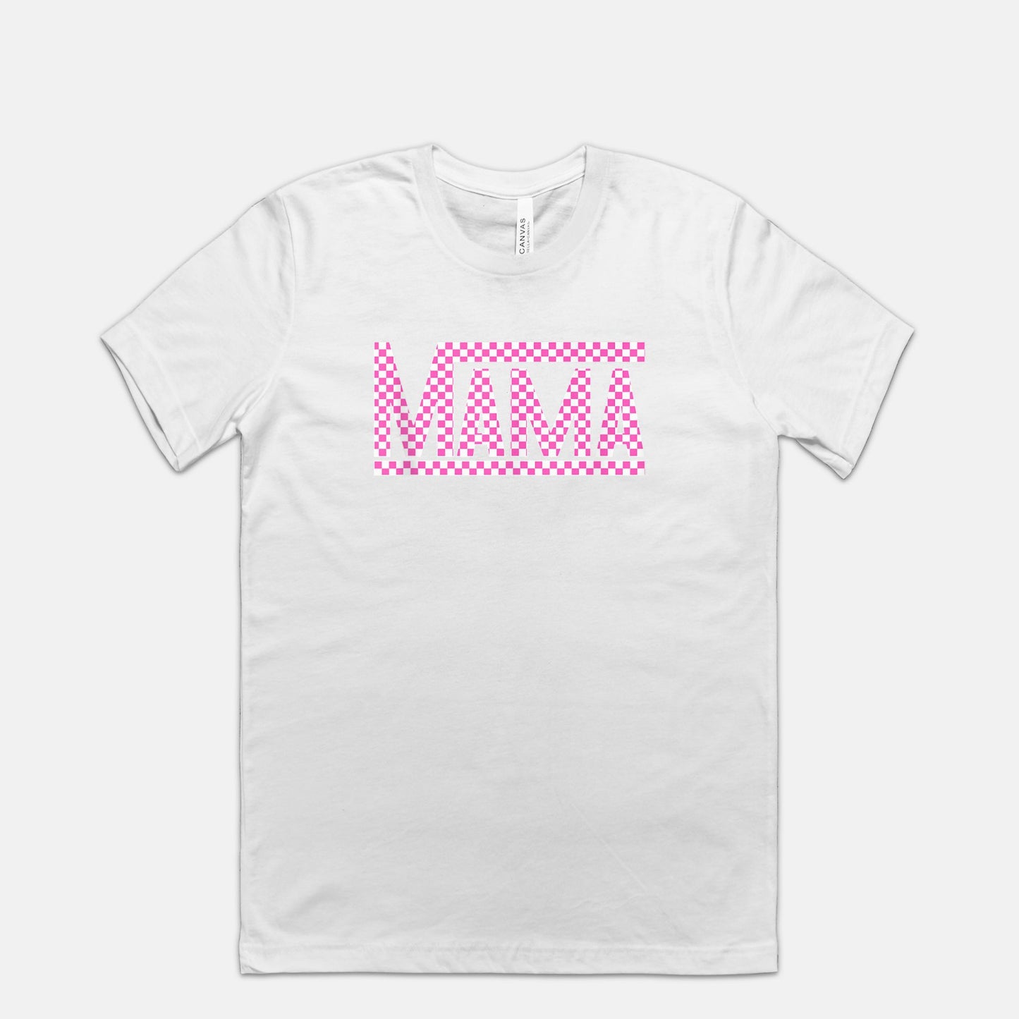 Pink Checkered Mama •PLUS SIZE• Bella Canvas Tee