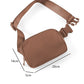 Brown Waterproof Zipped Crossbody Bag 20*5*14cm