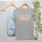 Coral Checkered Mama Heather Bella Canvas Tee