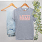 Coral Checkered Mama •PLUS SIZE• Heather Bella Canvas Tee