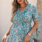 Sky Blue Paisley Print Boho Holiday Ruffle Tiered Maxi Dress