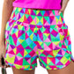 Pink Plaid High Waisted Athletic Shorts