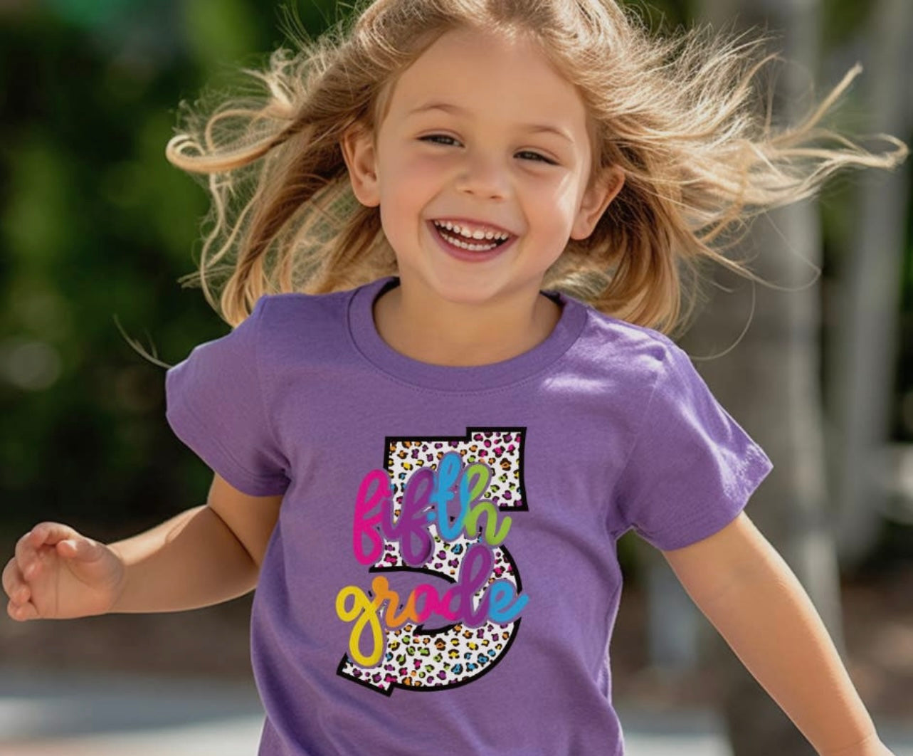 Girls Back To School Purple Tee