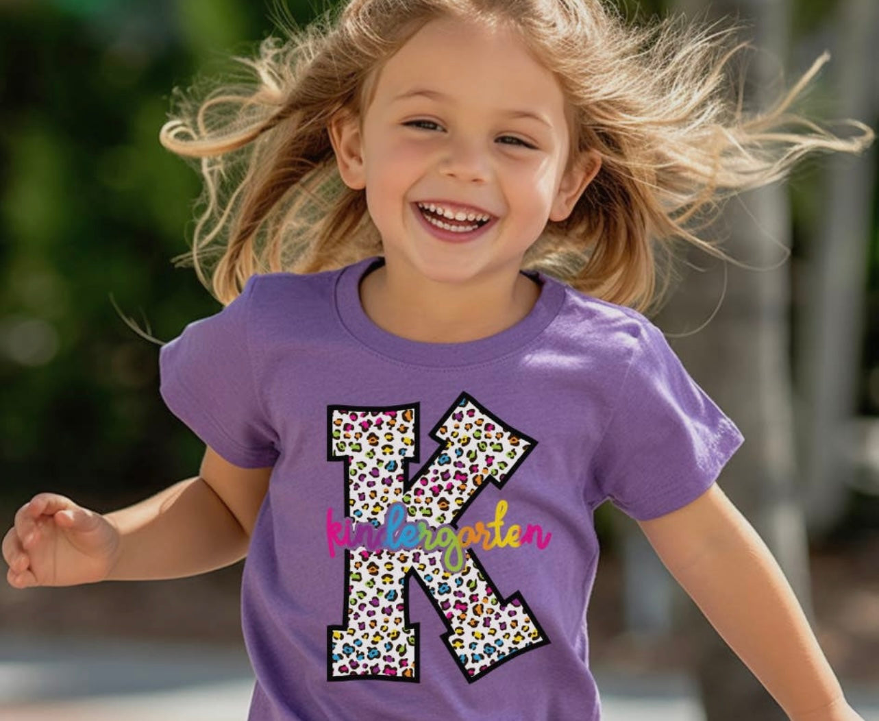 Girls Back To School Purple Tee