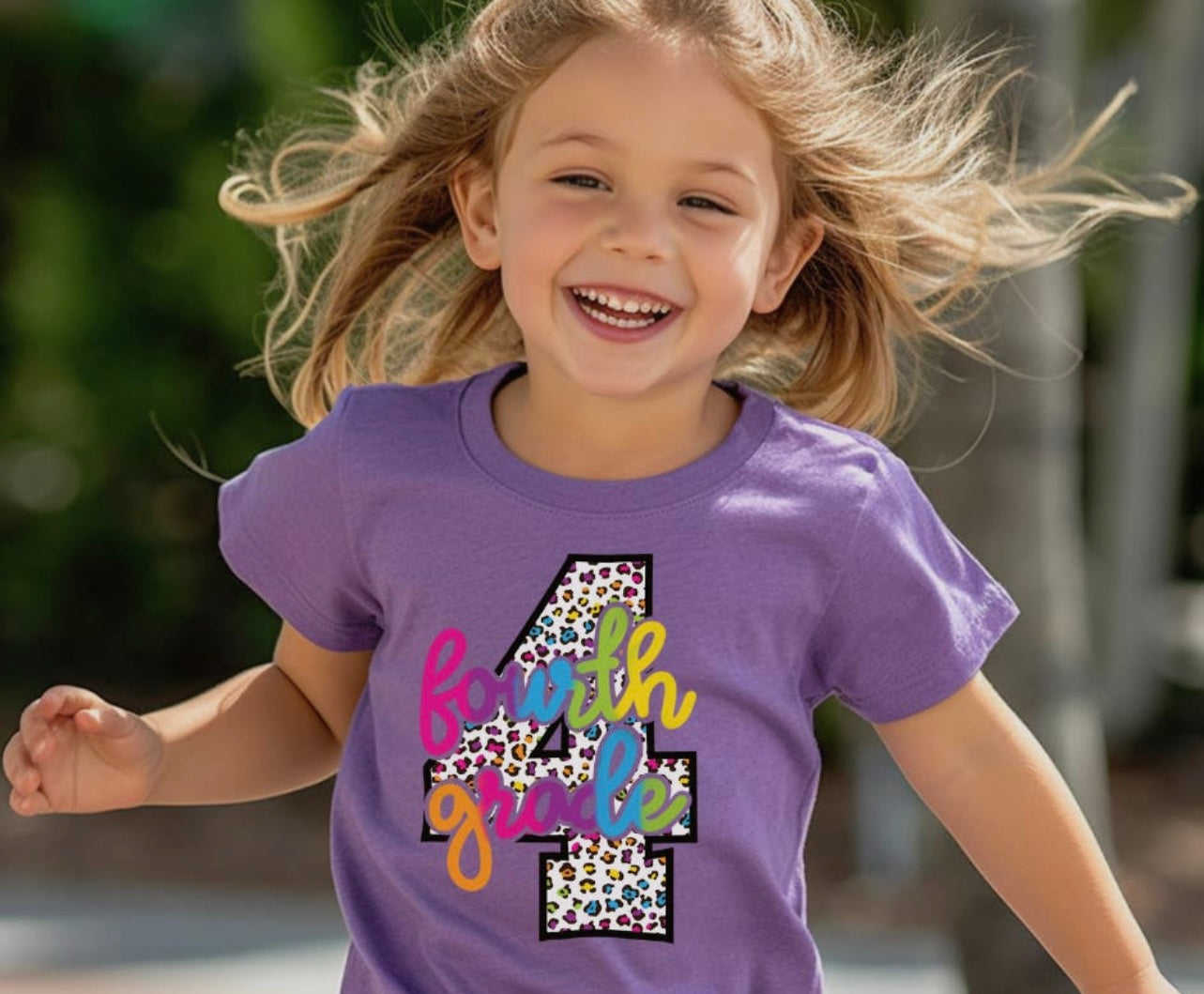 Girls Back To School Purple Tee