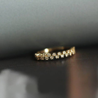 14K Gold Lace Zircon Stacking Ring