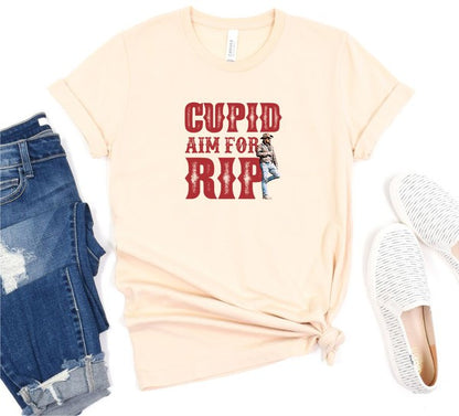 Cupid Aim For Rip Valentine Graphic Tee