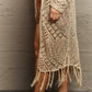 HEYSON Boho Chic Full Size Western Knit Fringe Cardigan