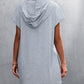 Two-Tone Drawstring Detail Hooded Dress