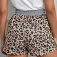 Leopard Print Drawstring Waist Shorts with Pockets