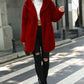 Open Front Ribbed Hooded Coat