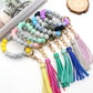 Assorted 2-Pack Multicolored Beaded Tassel Keychain