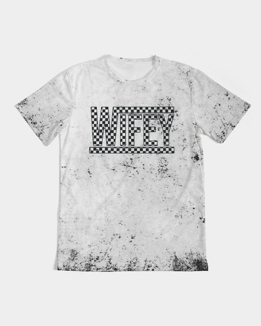 Black Checkered Wifey Distressed Tee