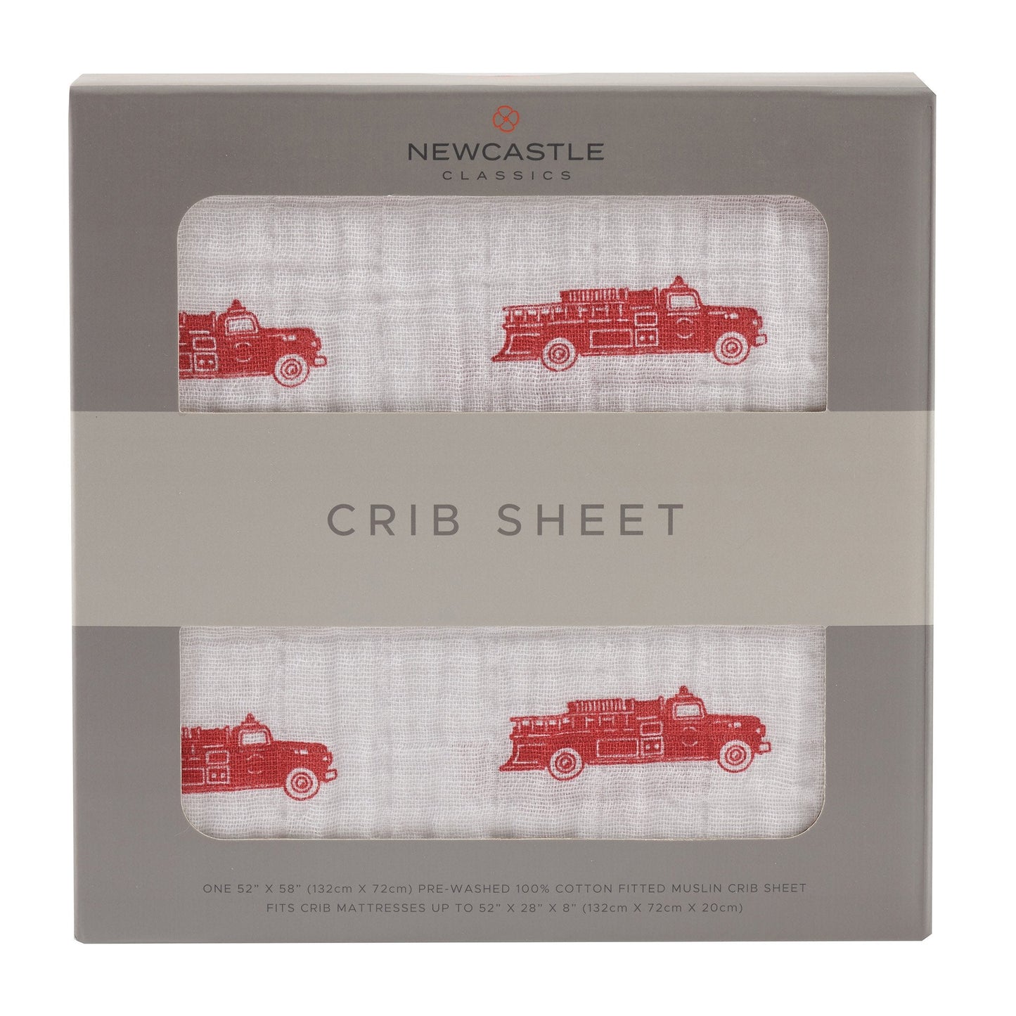 Fire Truck Cotton Muslin Crib Sheet