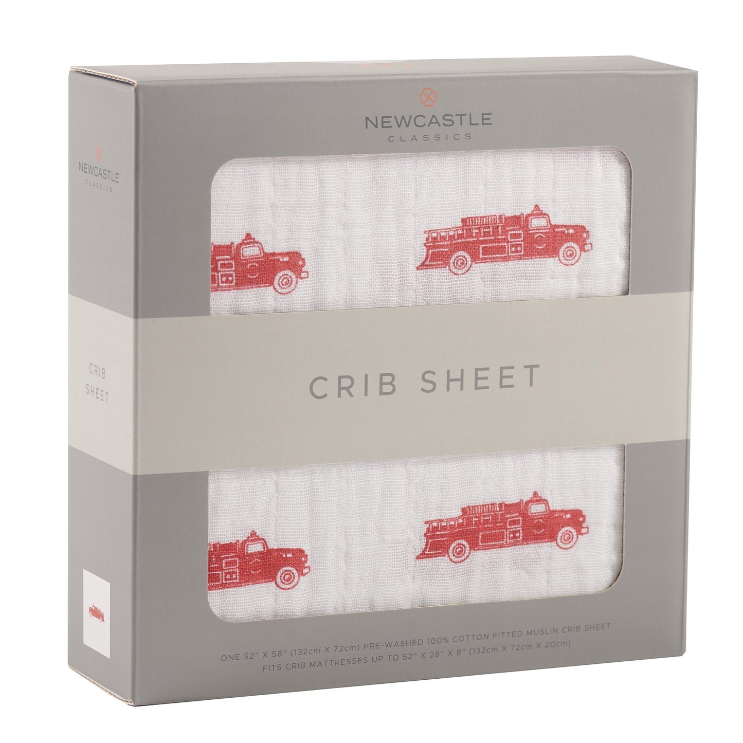 Fire Truck Cotton Muslin Crib Sheet