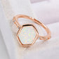 Opal Hexagon 925 Sterling Silver Ring