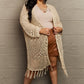 HEYSON Boho Chic Full Size Western Knit Fringe Cardigan