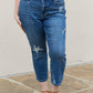 Judy Blue Theresa Full Size High Waisted Ankle Distressed Straight Jeans