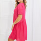 BOMBOM Another Day Swiss Dot Casual Dress in Fuchsia