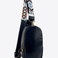 Random Pattern Adjustable Strap PU Leather Sling Bag