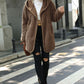 Open Front Ribbed Hooded Coat